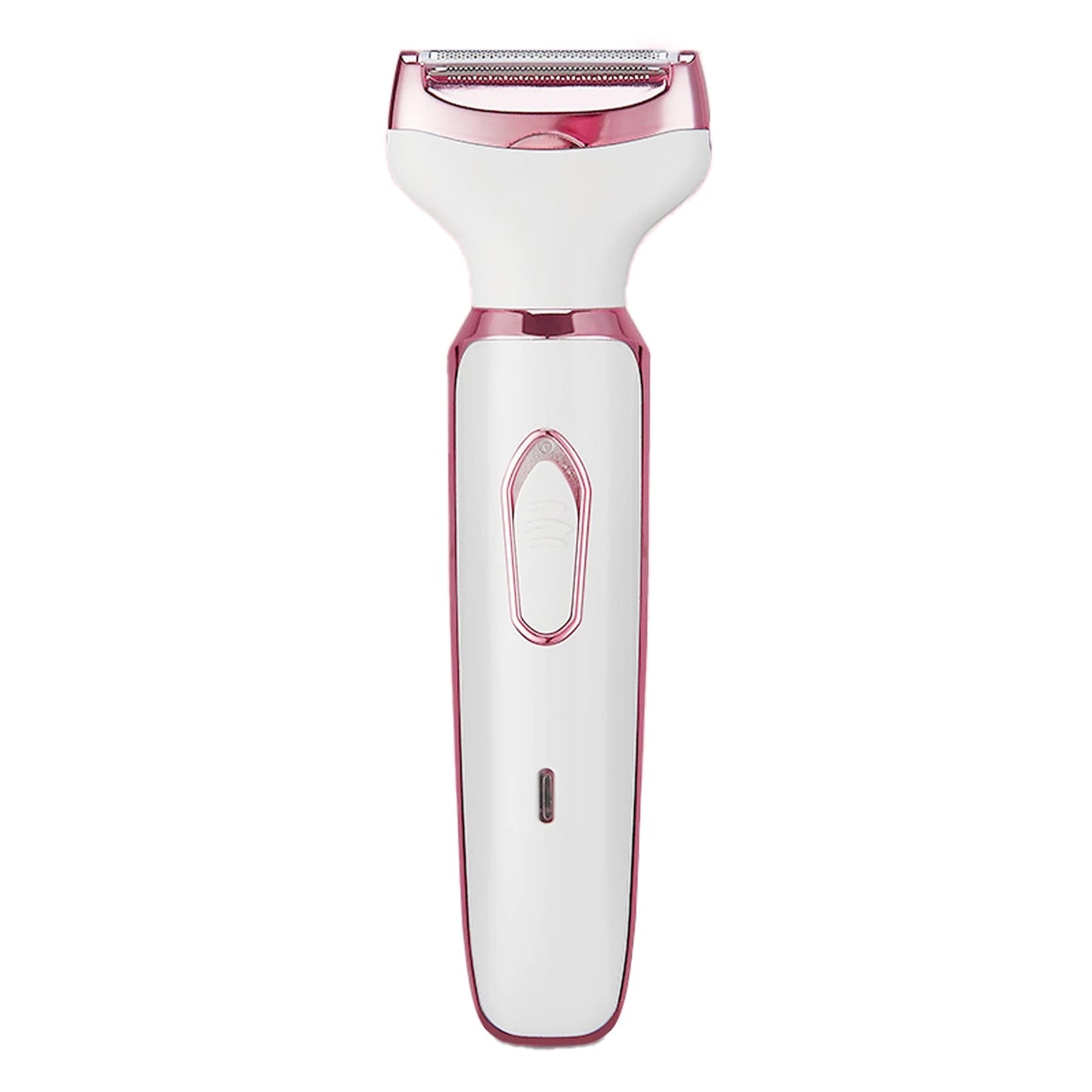 4-in-1 Rechargeable Women’s Electric Shaver with interchangeable heads for facial hair, body, bikini, and eyebrow trimming, featuring a sleek design and USB charging capability