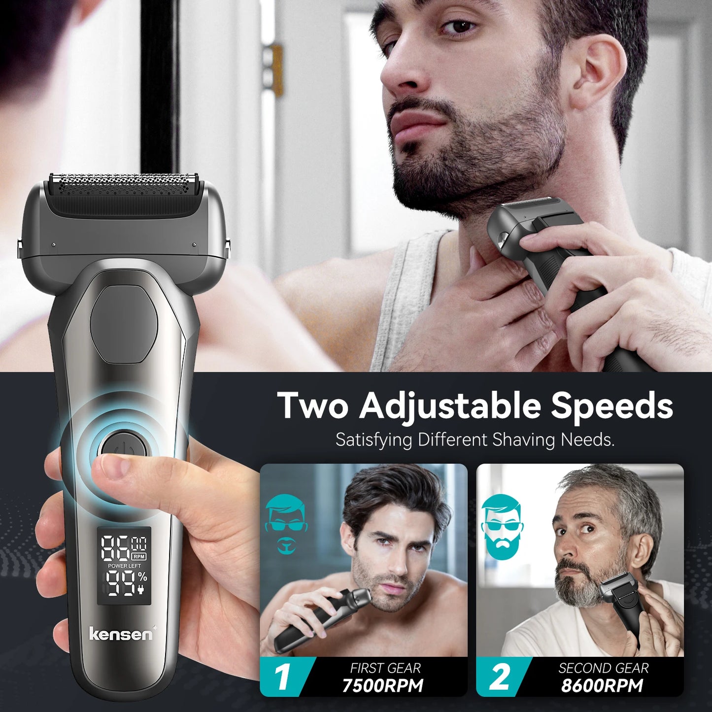 Kensen S20 Electric Foil Shaver: Ultimate Grooming Tool for Men - Gal Gadget