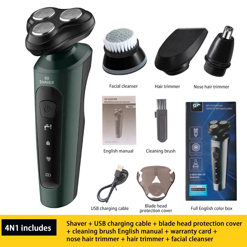 Xiaomi Electric Shavers Men Waterproof Wet Dry Use Electric Trimmer Razor Rechargeable Battery Rotary Shavers Machine Shaving - Gal Gadget